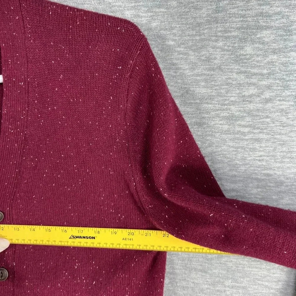 VTG Y2K 90s Gap Mens L Burgundy Cardigan Sweater Pockets Wool Blend Grandpacore - Picture 11 of 16